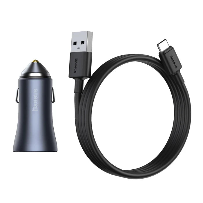 شاحن سيارة سريع من باسيوس Golden Contactor Pro بقوة 40 واط USB-C/USB