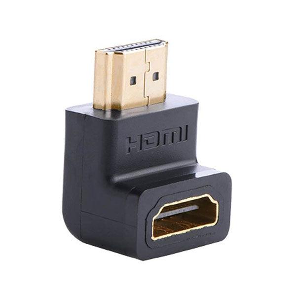 محول يوجرين HDMI ذكر إلى أنثى زاوية لأسفل - أسود مدمج وعملي
