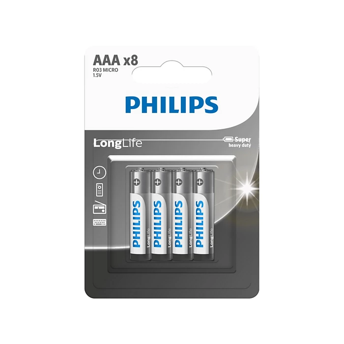 Philips LongLife R03L8BL/40 AAA Battery – Long Lasting