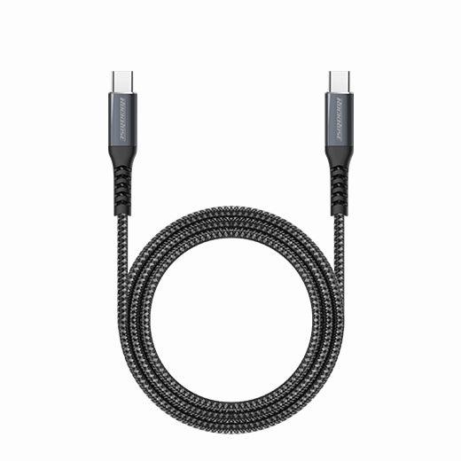 Rockrose 3A 60W Max 1M Type-C To Type-C Cable - Black + Midnight Blue