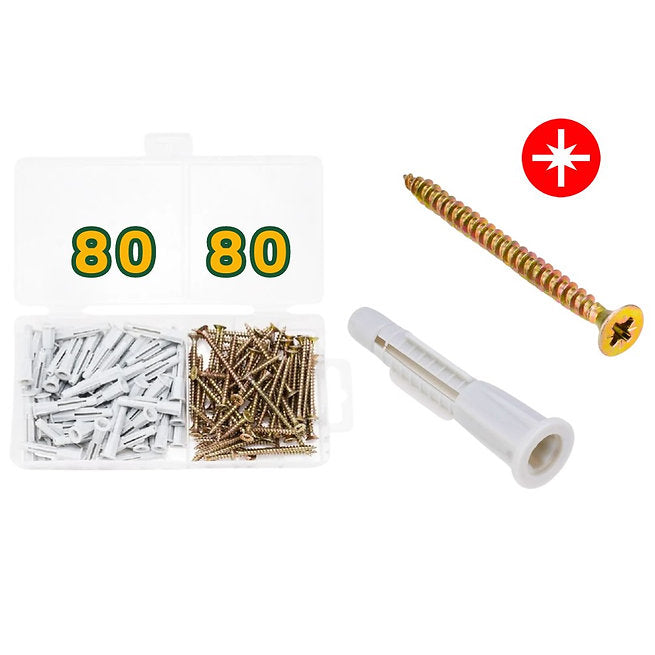 Jadever 140 Piece Screw and Wedge Set Versatile & Durable