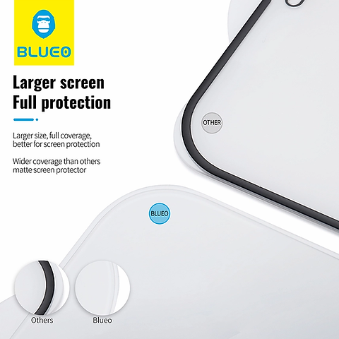 زجاج بلوو المضاد للتوهج الكامل مع تقنية مكافحة الكهرباء الساكنة AG - أسود