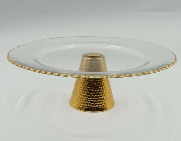 ستاند كيك 7*32 سم من Velvet بحافة ذهبية