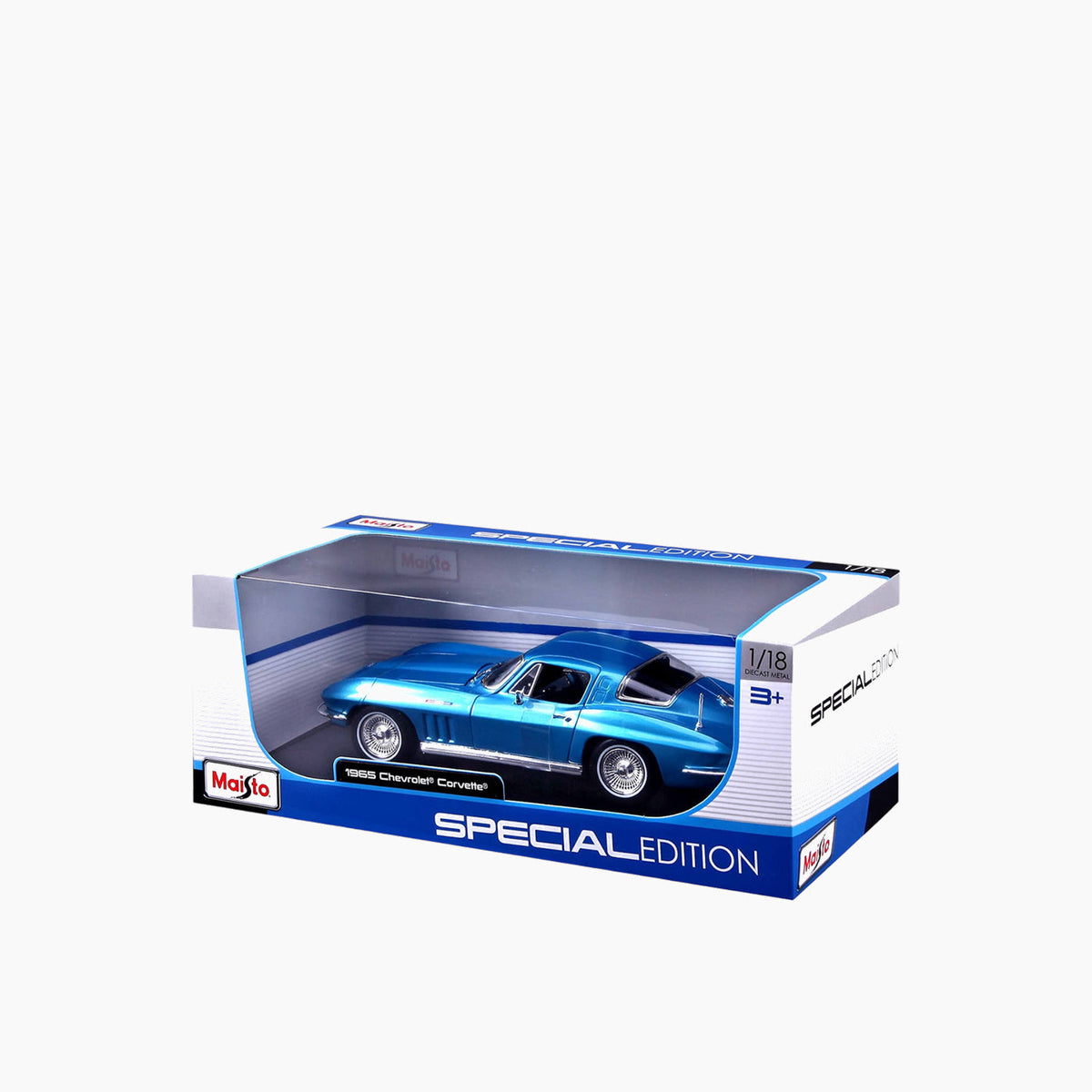 Bburago 1965 Chevrolet Corvette Die-Cast Model Car – 1:18 Scale