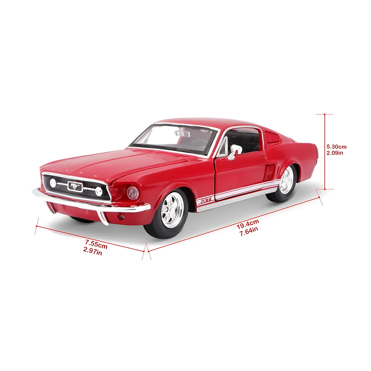 Maisto 1967 Ford Mustang GT Die-Cast Model Car – 1:24 Scale