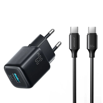 Joyroom JR-TG7 33W Dual Port Fast Charger with USB-C Cable - Black