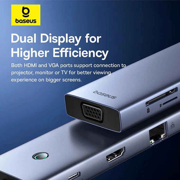 محطة إرساء ذات 7 منافذ Baseus UltraJoy HUB - رمادي