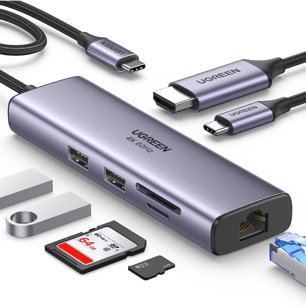 UGREEN موزع USB-C 7 في 1 مع HDMI بدقة 4K وطاقة PD