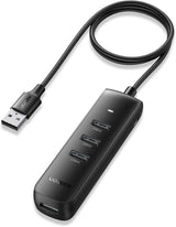 يوجرين USB Hub 4 منافذ بسرعة 5Gbps وكابل 1 متر - أسود