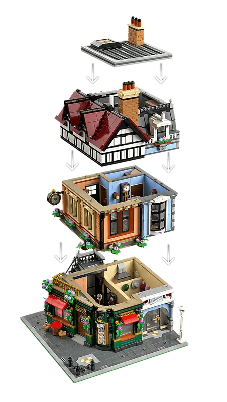 LEGO® Tudor Corner - مبنى كلاسيكي بتفاصيل معمارية