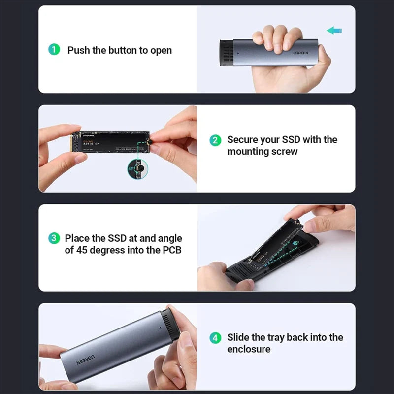 UGREEN M.2 NVMe SSD Enclosure 10Gbps with USB-C Cable
