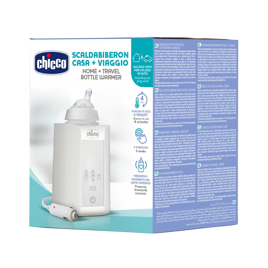 Chicco Travel Bottle Warmer Fast Heating in 4 Minutes