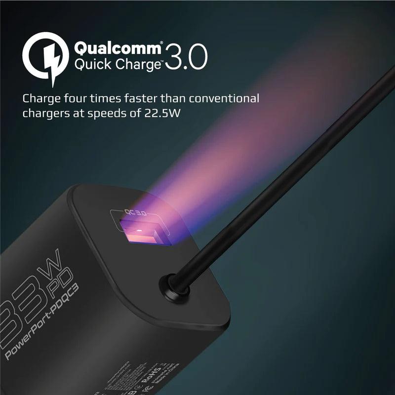 شاحن حائط فائق السرعة برومات بقوة 33 وات - أسود & أبيض