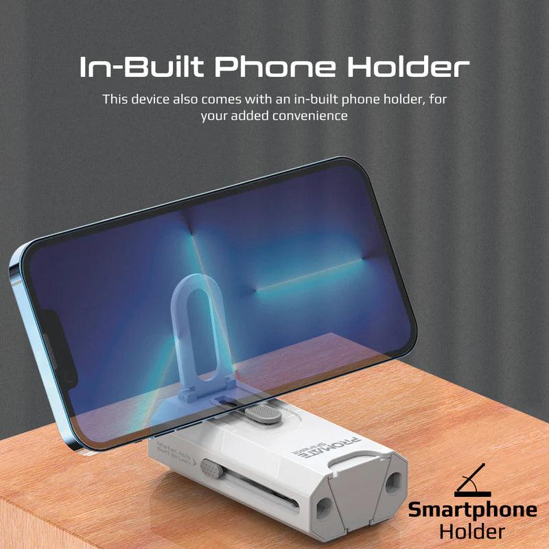 مجموعة تنظيف متعددة الوظائف 8 في 1 من برومات مع حامل للهاتف - أبيض