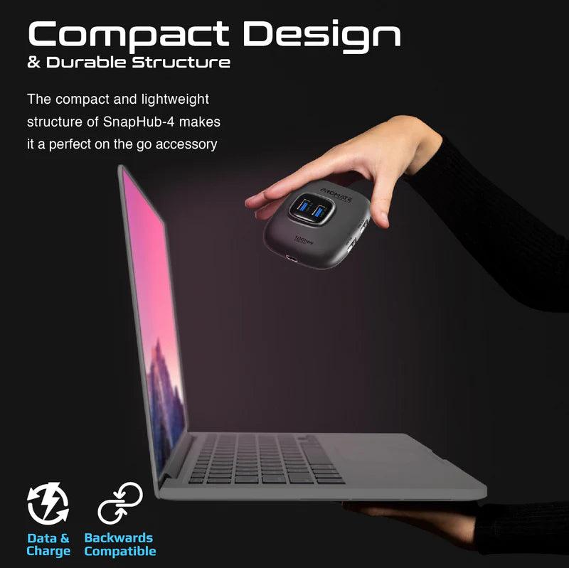 موزع يو إس بي فائق السرعة من برومات بسرعة 10 جيجابت في الثانية - أسود