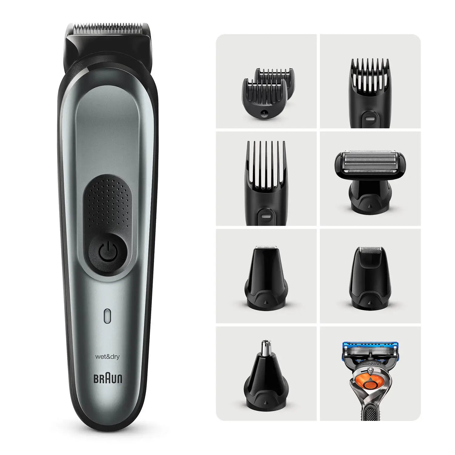 Braun: 10-in-1 Series 7 Grooming Kit for Men - Beard Trimmer, , Nose Trimmer - Dark Grey