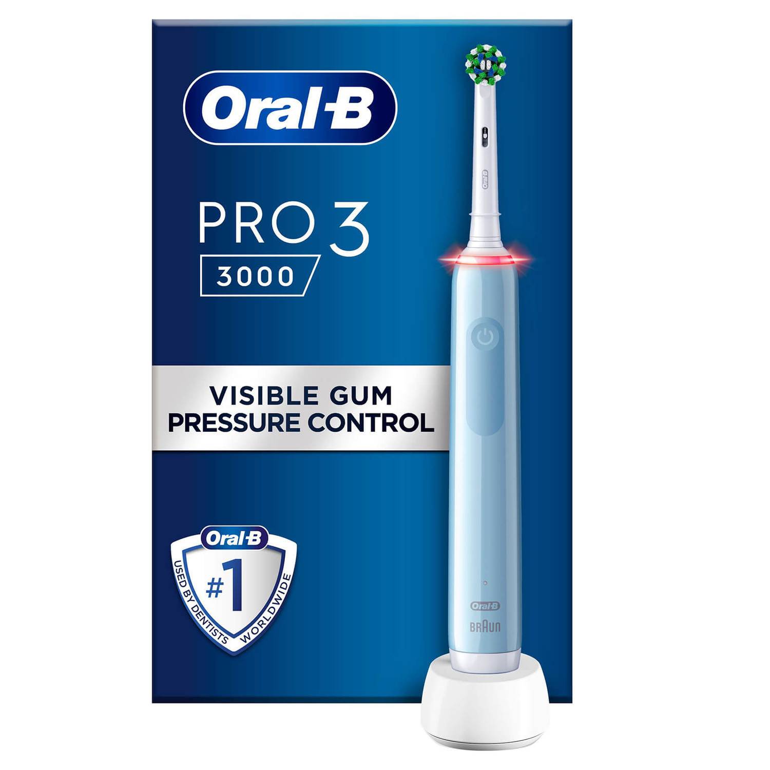 Oral B Pro 3 3000 Electric Toothbrush with Smart Pressure Sensor & 2 Brush Heads