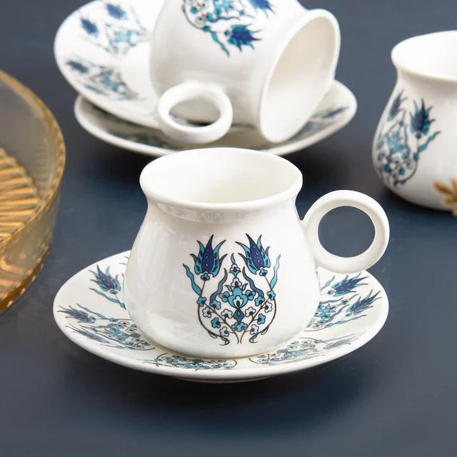 Karaca Bursa Coffee Set 6-Person, 90ml – Elegant Blue