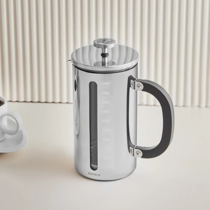 KARACA Poly French Press, 100ml – Compact Metal Design