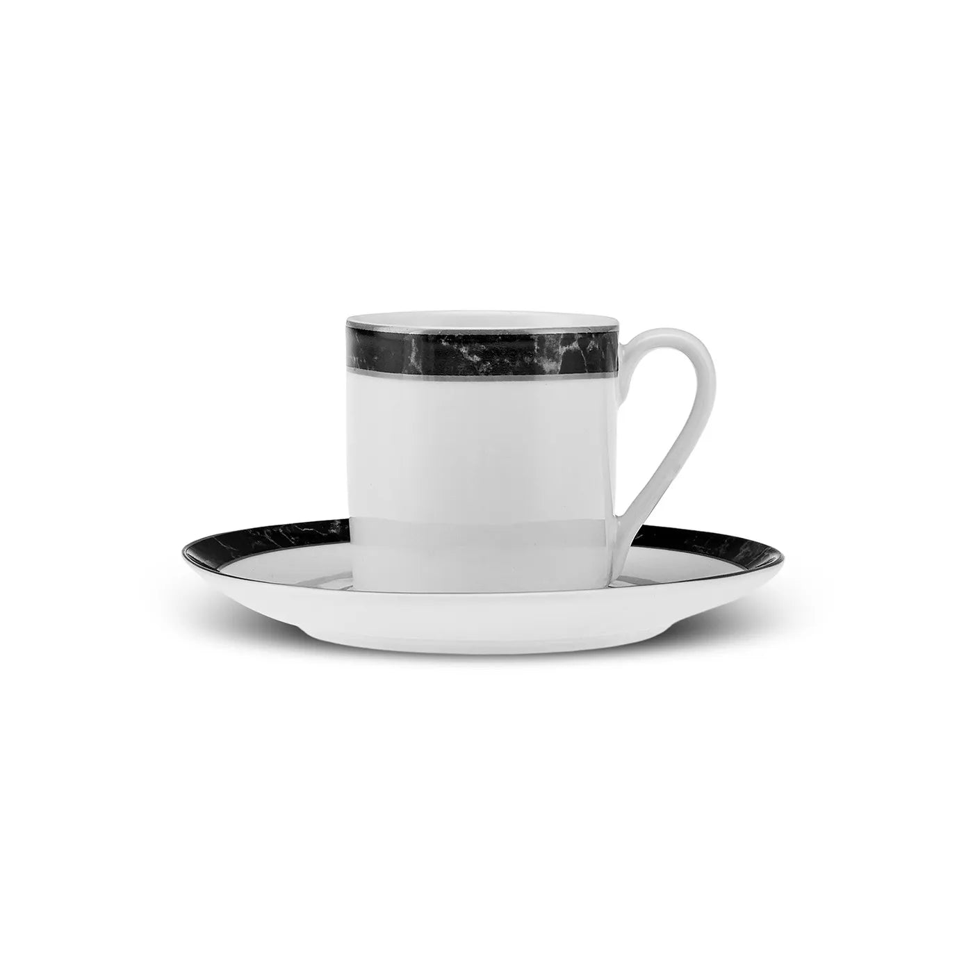 KARACA Checkered Black Coffee Cup Set, Elegant