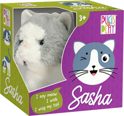استمتع بدمية Pugs At Play Sasha Walking Cat ST-PAP08، قطة تفاعلية تمشي وتصدر أصوات ممتعة، مثالية للأطفال ولجمع الدمى التفاعلية.