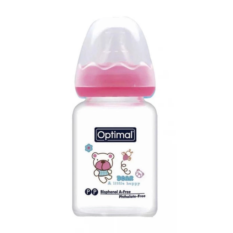 Optimal Glass Feeding Bottle – Assorted Colors, 1 Piece