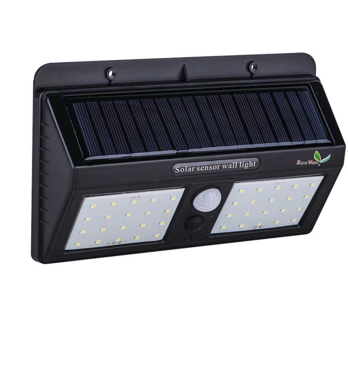 SuperVetro 40W Solar Side Light with Motion Sensor – White