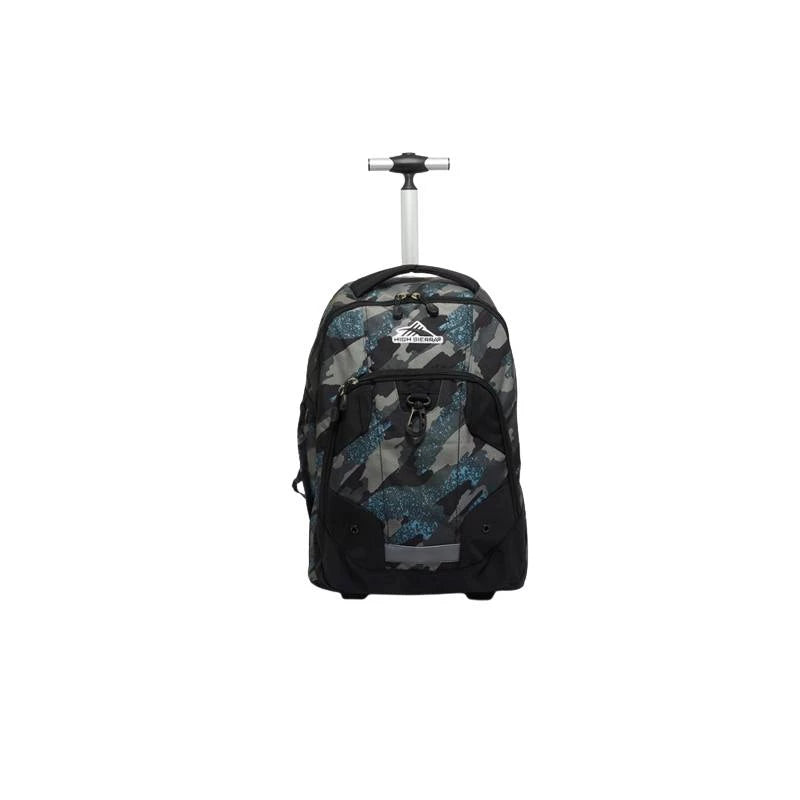 High Sierra Black Wheeled Backpack – Sleek & Versatile