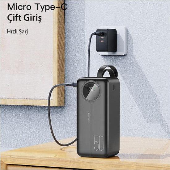 باور بانك يسيدو سريع الشحن بسعة 50000 مللي أمبير في الساعة - أسود