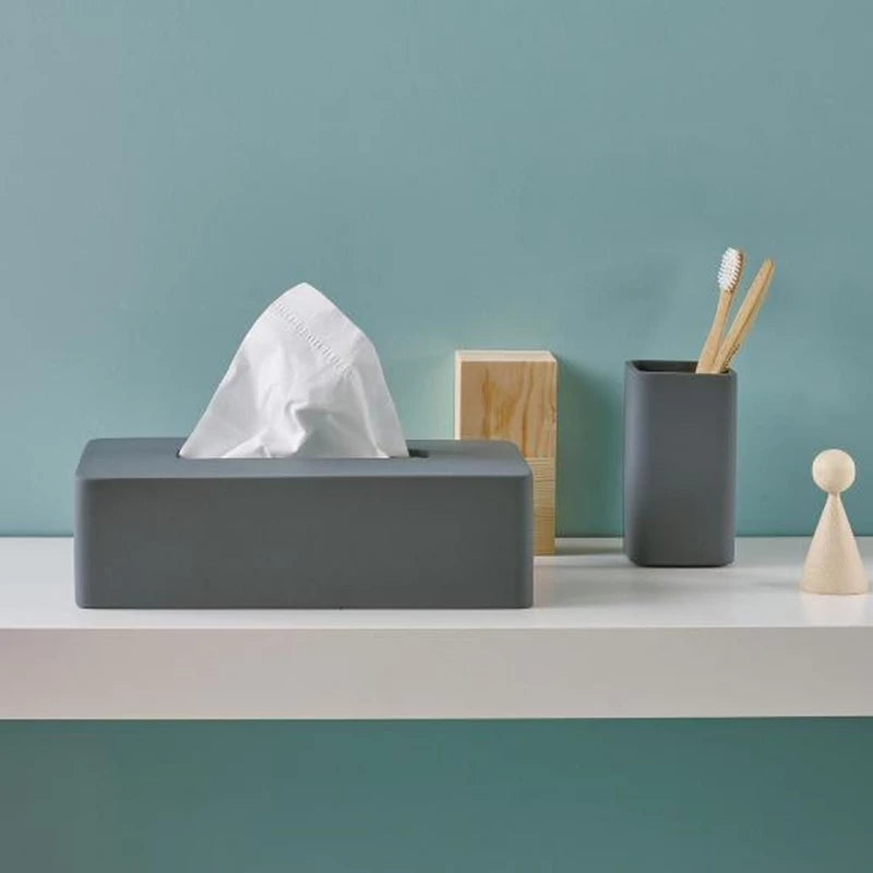 Aquanova Ona Tissue Box – Elegant Soft-Touch Dark Gray Design
