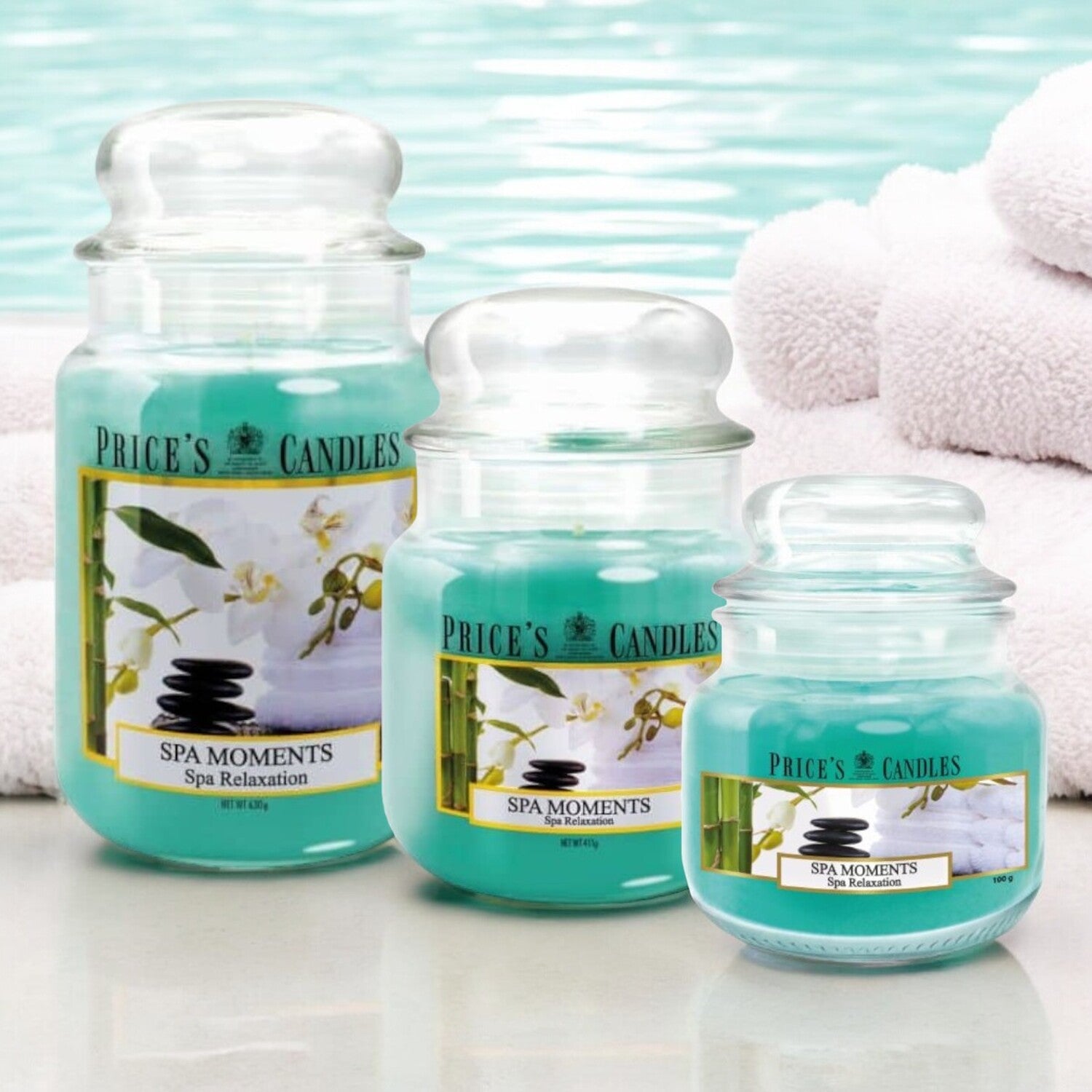 Price's Medium Scented Candle Jar with Lid - Spa Moments
