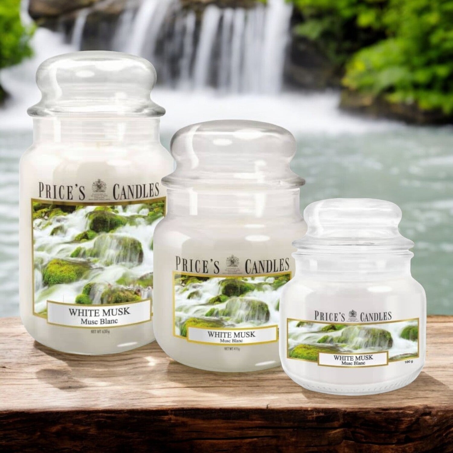 Medium Scented Candle – White Musk Aroma with Glass Lid