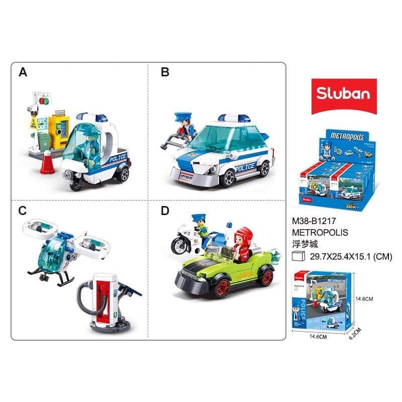 Sluban Metropolis Patrol – 4 Types | Building Blocks 6+