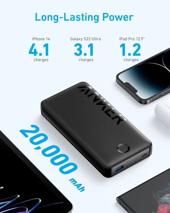 Anker 325 Power Bank (PowerCore 20K Pro)- Black
