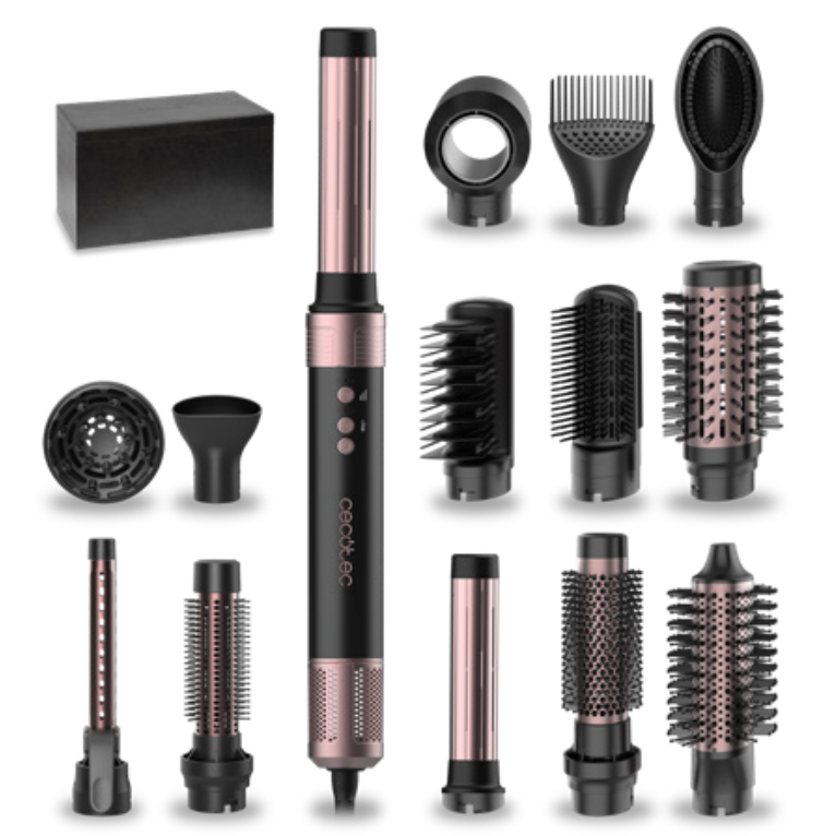 Cecotec CeramicCare 14-in-1 AirGlam Black 1400W Coanda Hair Styler — Complete Styling System