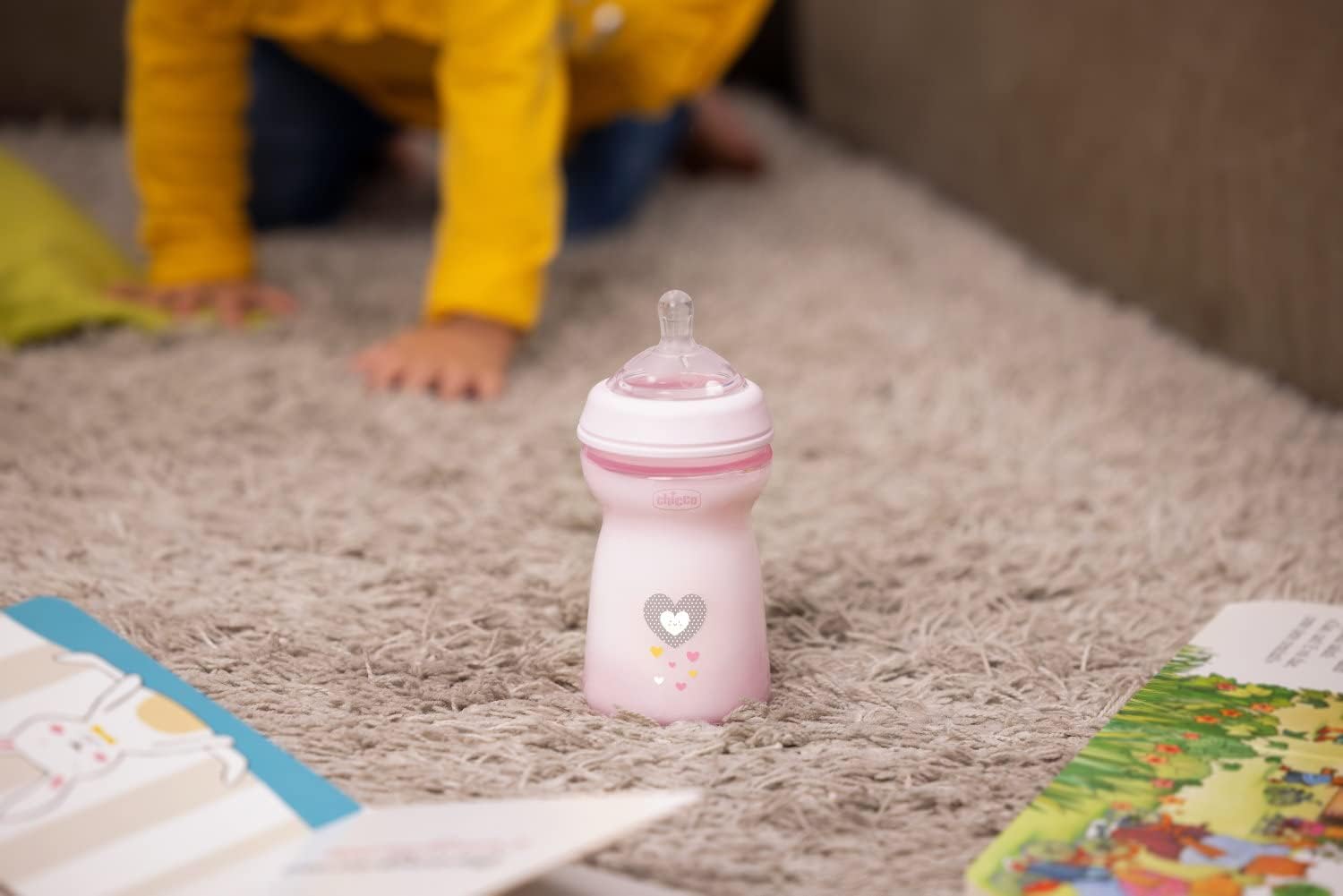 Chicco Natural Feeling Bottle 330ml Fast Flow 6M+ - Pink