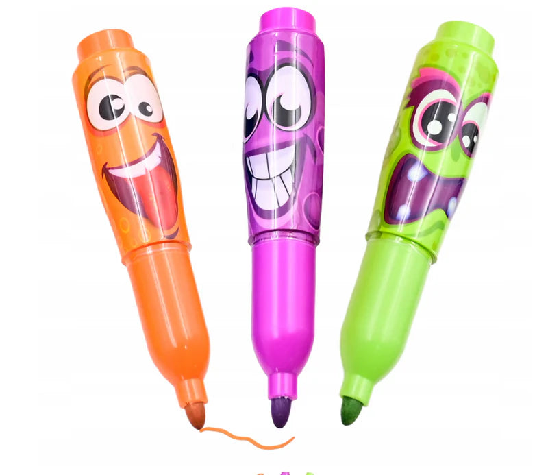 Scentos Funny Jumbo Face Markers - 3 Pack Asst