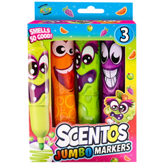 أقلام تلوين عريضة Scentos Funny Jumbo للأطفال 3 قطع