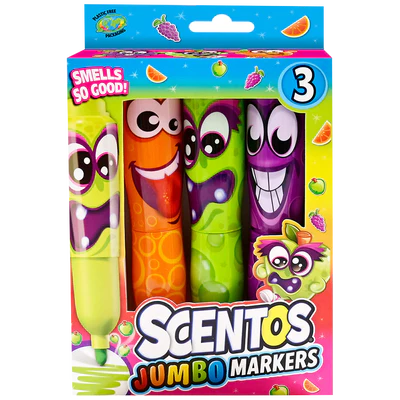 Scentos Funny Jumbo Face Markers - 3 Pack Asst