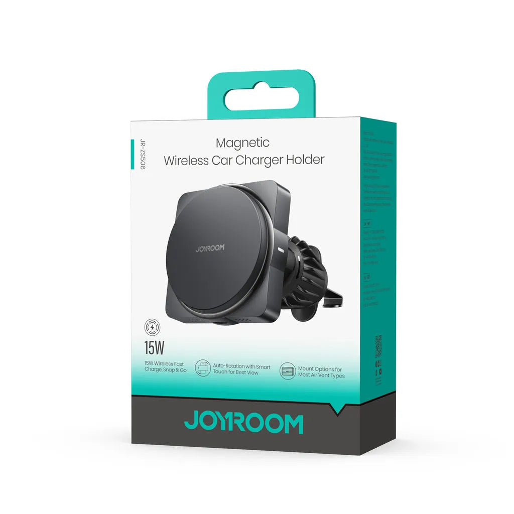 Joyroom JR-ZS506 Magnetic Wireless Car Charger / Phone Holder - Black