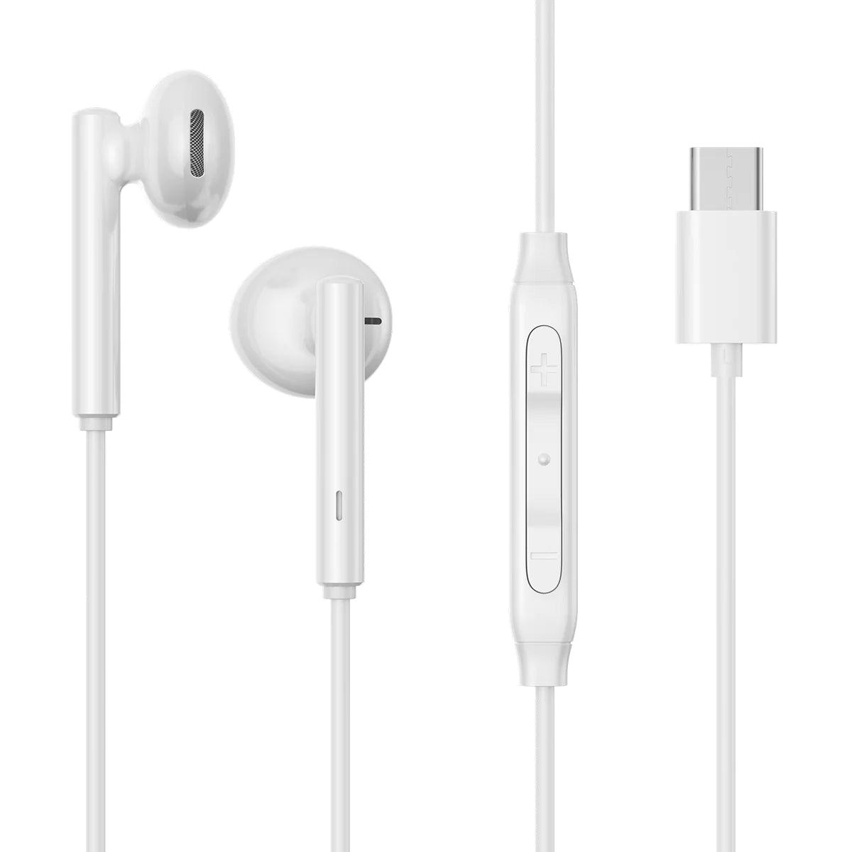 Joyroom JR-EC05 TYPE-C Series Half In-Ear Wired Earphones-White