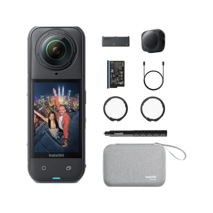 Insta360 X5 Essentials Bundle | X5 Camera + Extra Battery + 114cm Invisible Selfie Stick