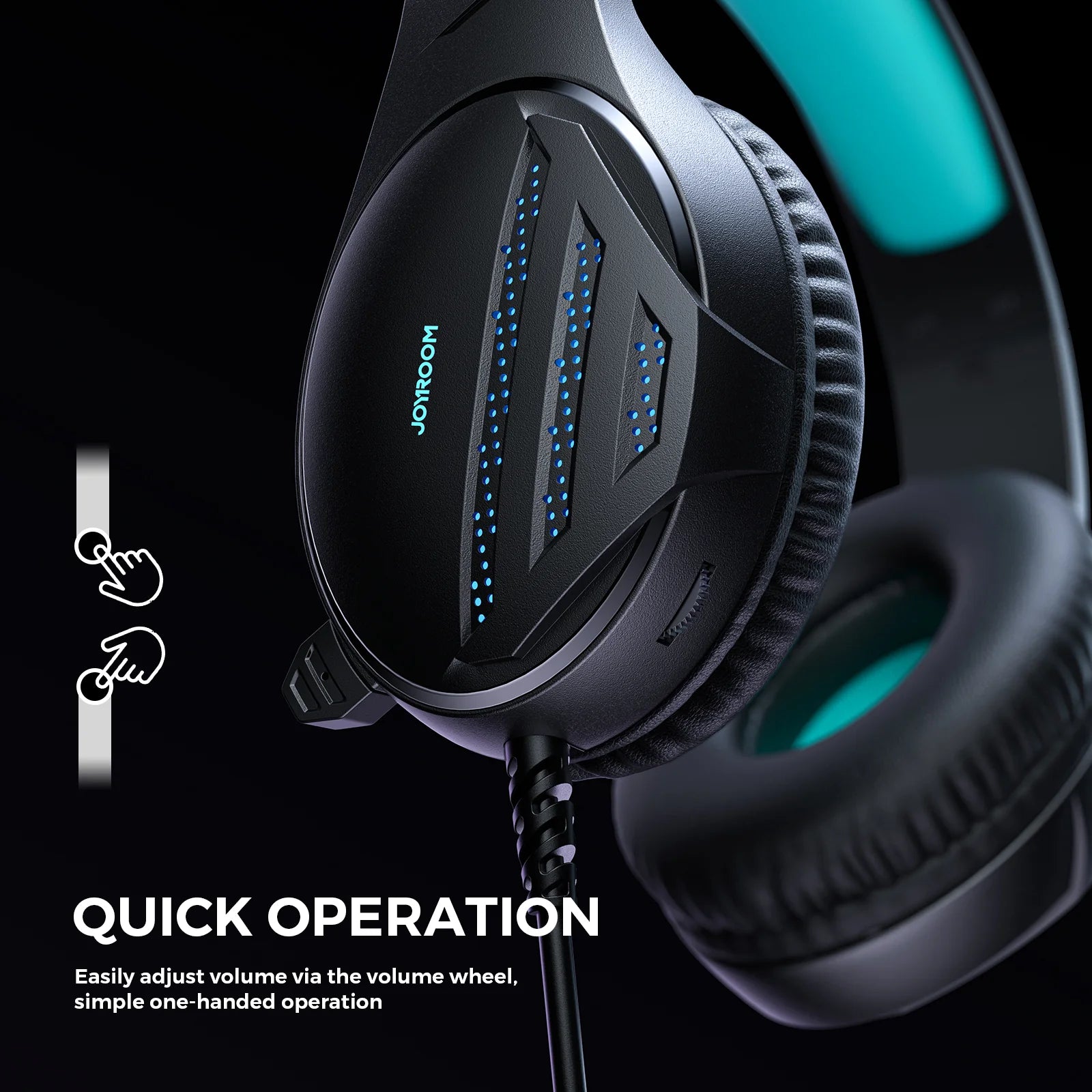 Joyroom JR-HG2 Gaming Headset – 50mm Sound & Ice Blue Light