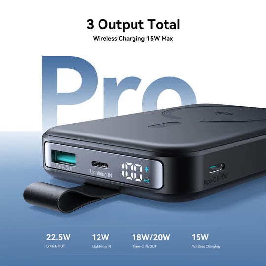 باور بانك لاسلكي مغناطيسي من جوي روم بسعة 10000 مللي أمبير/ساعة مع حامل