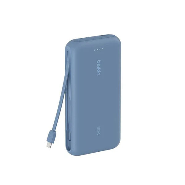 Belkin Power Bank 20K with Integrated USB-C Cable - 30W Fast Charging