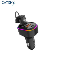 Lenyes CA889 شاحن سيارة سريع بمنفذ Type-C وUSB – أسود