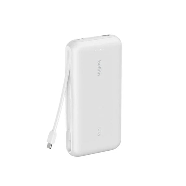 Belkin Power Bank 20K with Integrated USB-C Cable - 30W Fast Charging