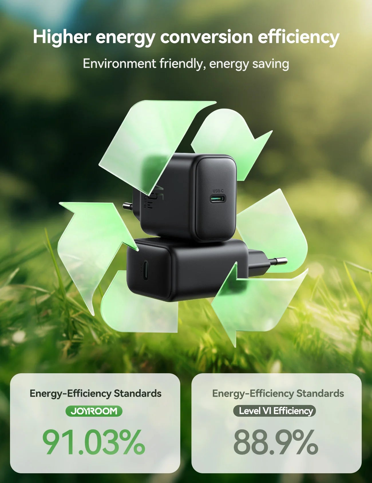 Joyroom JR-TCG13 45W GaN Wall Charger for Samsung Ultra - Black