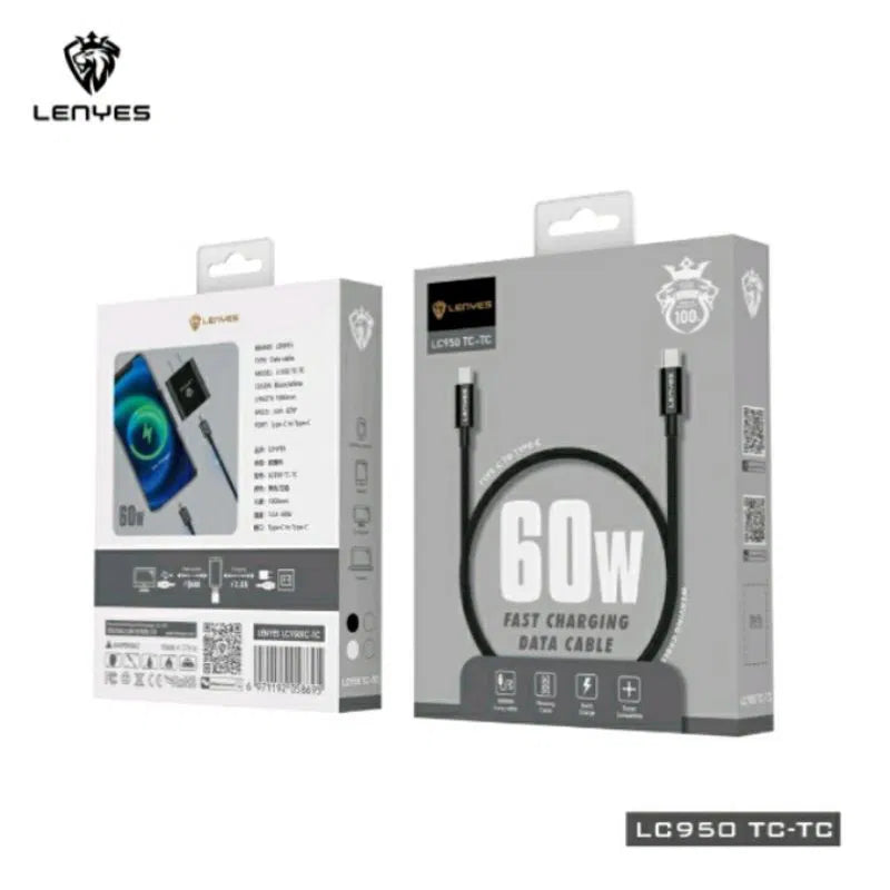 Lenyes LC950 TC-TC Cable – Type-C to Type-C Fast Charging