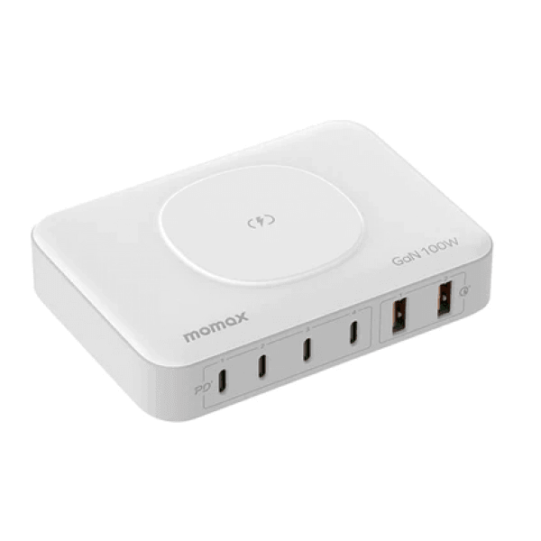 Momax ONEPLUG 100W 6-Port GaN with Wireless Charging